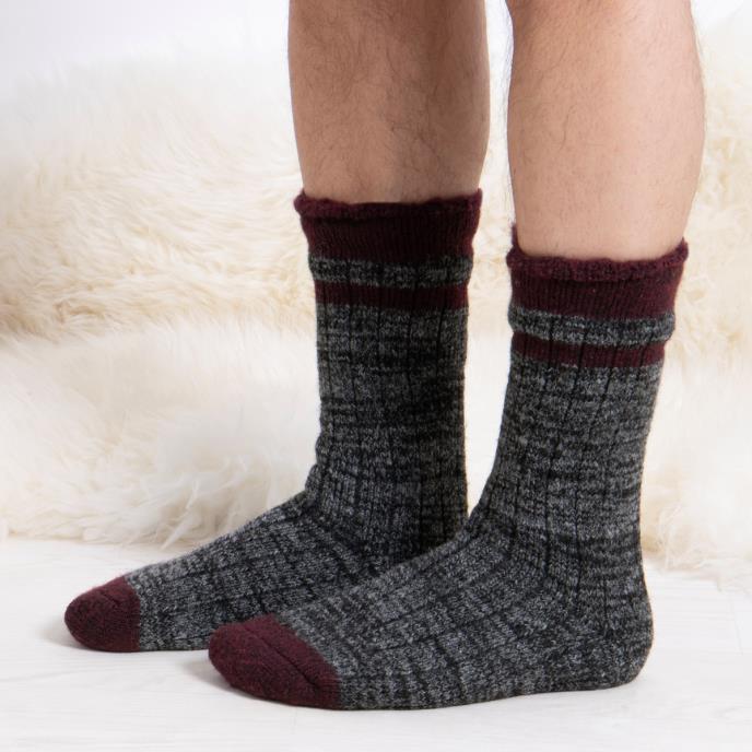 totes toasties® Mens Wool Blend Ankle Socks (Twin Pack) Black / Grey Extra Image 2
